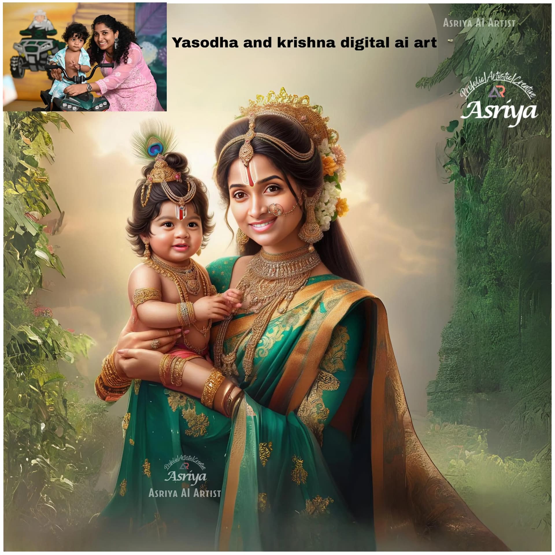 Premium and Standard adult with kid photo Merge art 